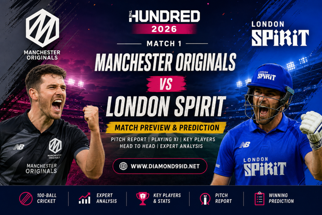 Manchester Originals vs London Spirit Prediction – The Hundred 2026: Match Preview, Pitch Report, Playing XI & Expert Analysis